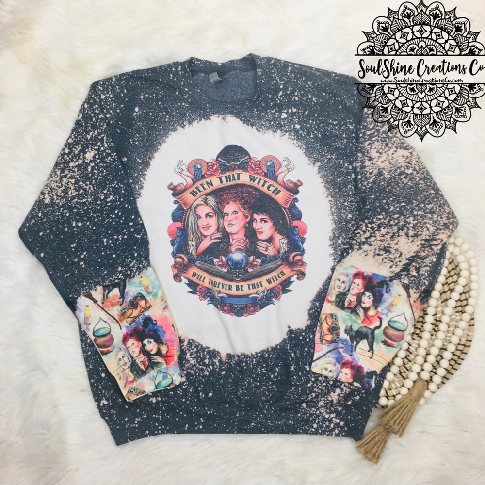 Hocus Pocus Been that Witch Bleached Sweater